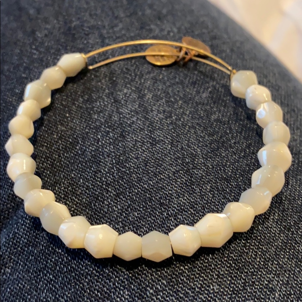 Alex and Ani White Beaded Bangle